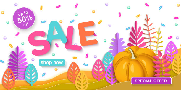 感恩节大减价秋季大减价横幅图片下载