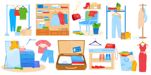 服装卡通衣柜图片下载