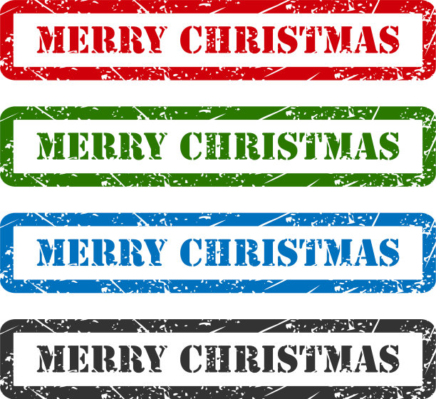 圣诞快乐集橡皮图章隔离上图片下载