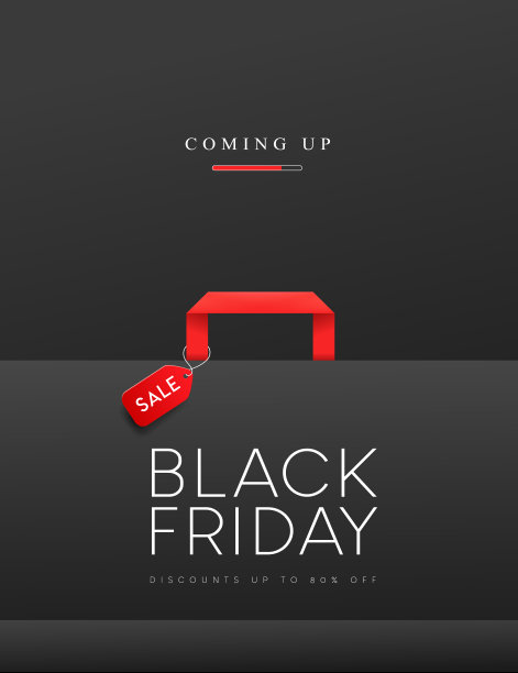 黑色星期五销售。黑色购物袋概念海报设计，以黑色为背景。图片下载