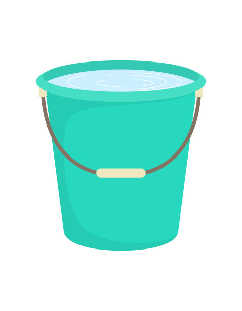 绿色塑料桶隔离在白色背景图片下载