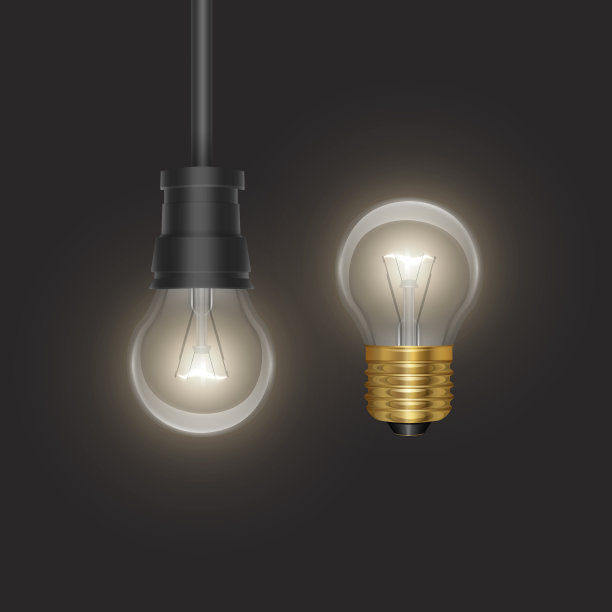 复古风格的灯泡在黑暗的衬底发光图片下载