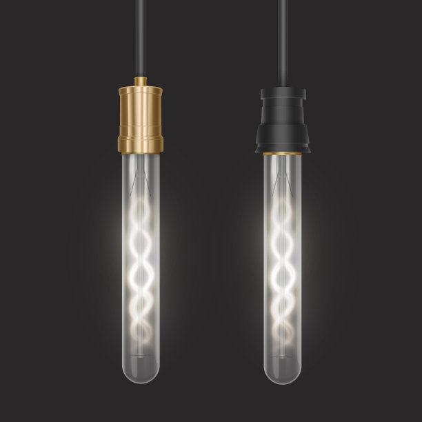 现实的灯泡在复古风格的灯看起来很好图片下载