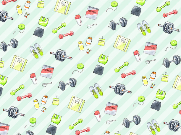 饮食项目背景水彩插图。图片下载