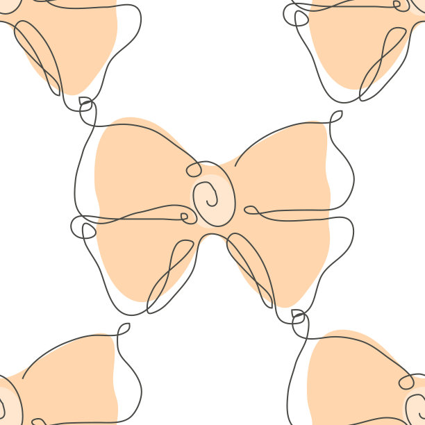 花卉无缝图案线条艺术图片下载