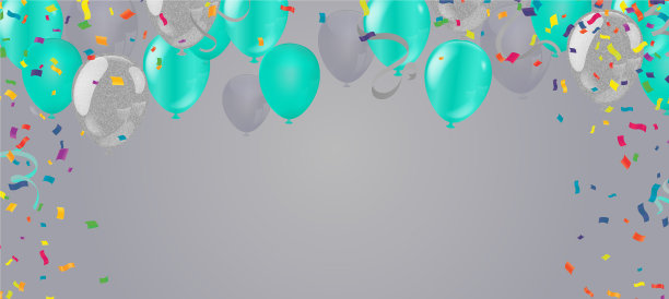 蓝色现实光泽的气球背景图片下载