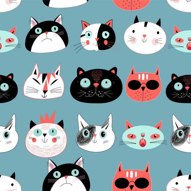 图案有趣的肖像猫图片下载