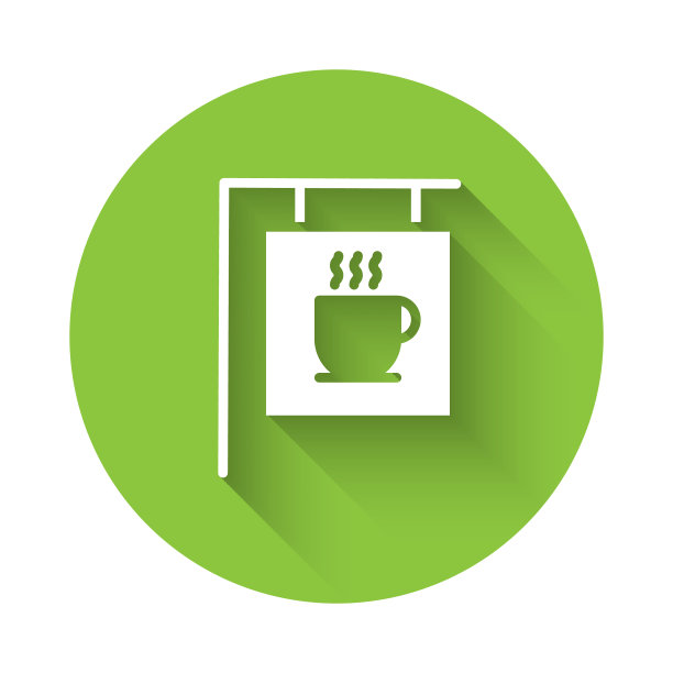 白街招牌咖啡图标孤立图片下载