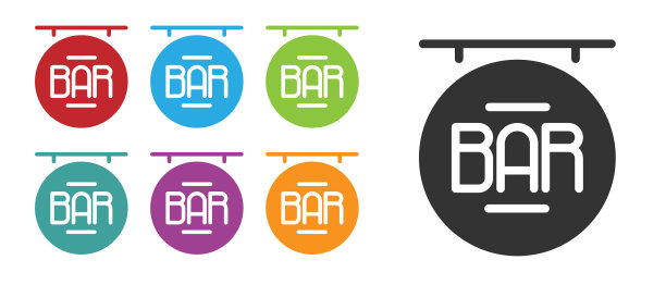 带有题词栏图标的黑色街道招牌图片下载