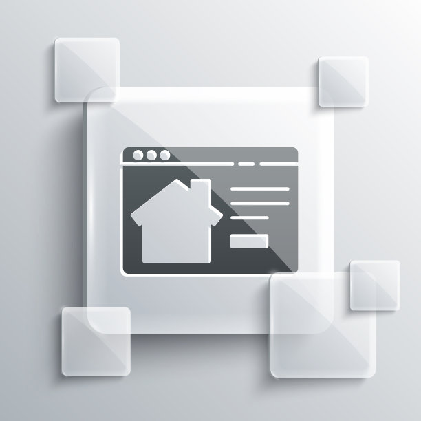 灰色在线房地产房子的浏览器图标图片下载