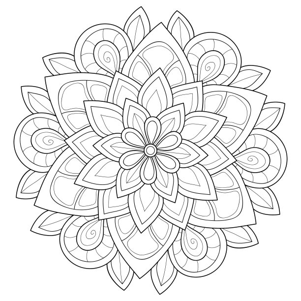 成人涂色书册上一幅禅宗曼荼罗的图像图片下载