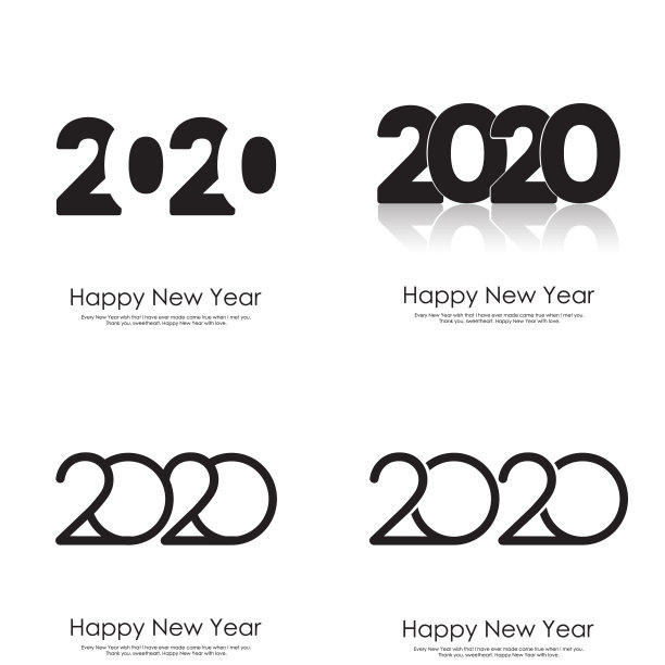 2020年字体设计新年快乐图片下载