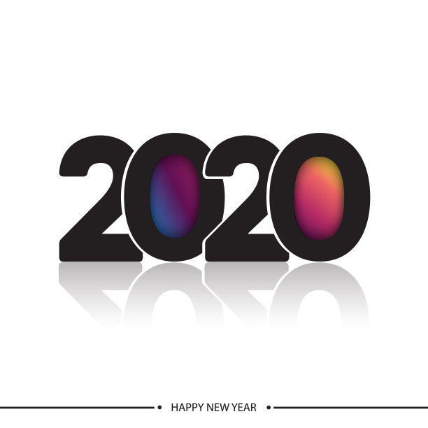 2020年新年快乐优雅贺卡图片下载