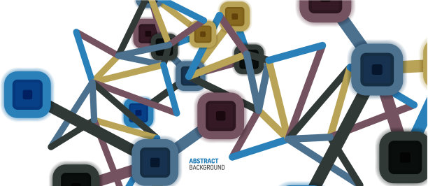 抽象的正方形网点连接方式图片下载