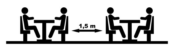 安全距离餐厅黑色剪影eps图片下载