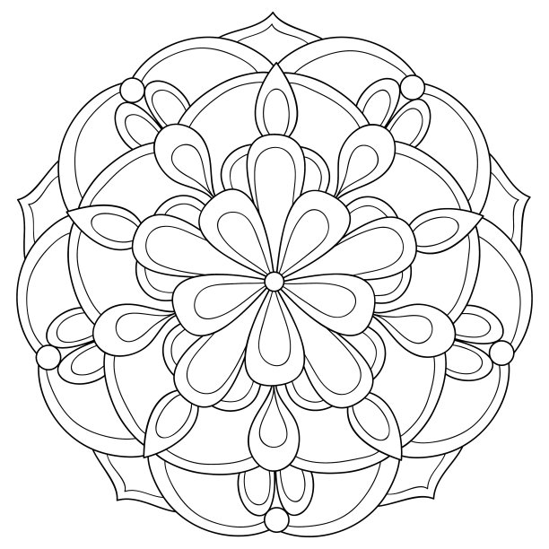 成人涂色书册上一幅禅宗曼荼罗的图像图片下载