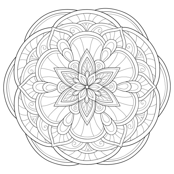 成人涂色书册上一幅禅宗曼荼罗的图像图片下载