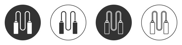 黑色跳绳图标孤立在白色背景图片下载
