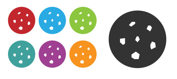 带有巧克力图标的黑饼干或饼干图片下载