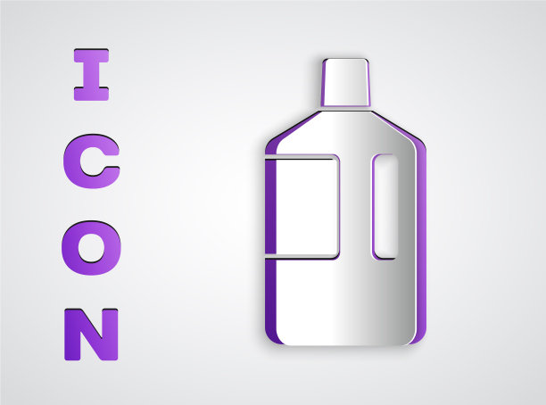 剪纸大瓶子上有清水的图标图片下载