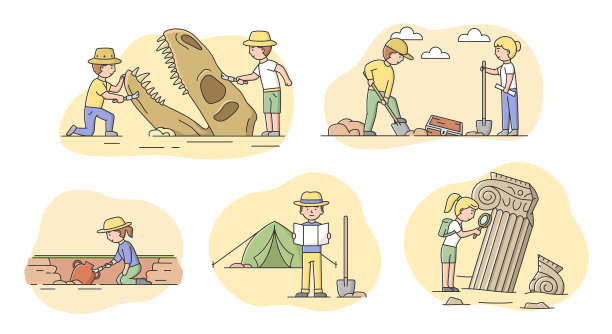 考古发掘观念的集合图片下载