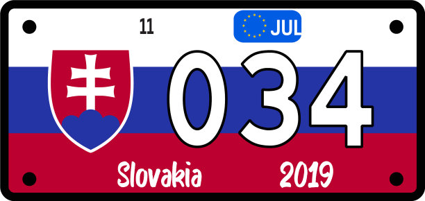 斯洛伐克的汽车牌照是白色的图片下载