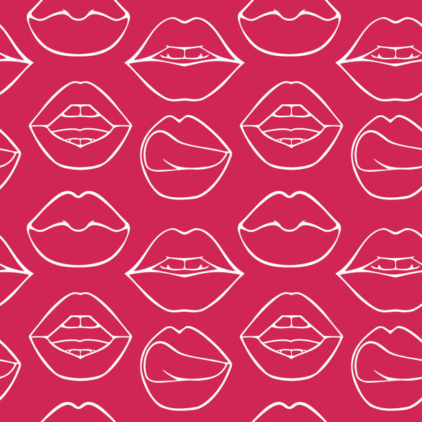 设置各种女人嘴唇无缝图案图片下载