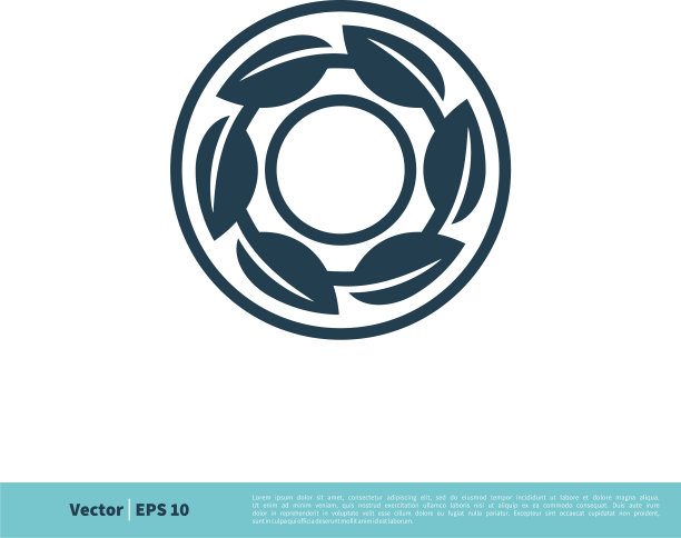 圆树叶图标标志模板设计eps 10图片下载