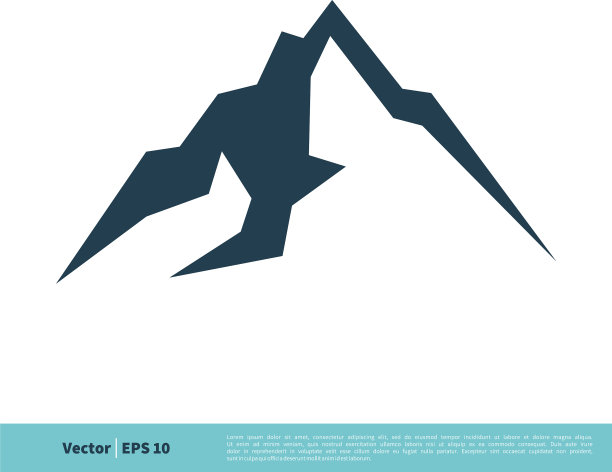 火山山顶图标标志的山峰模板图片下载