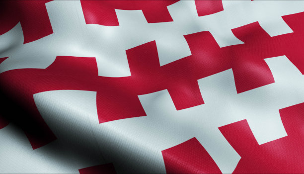 3D挥舞荷兰城市旗东恩特写图片下载