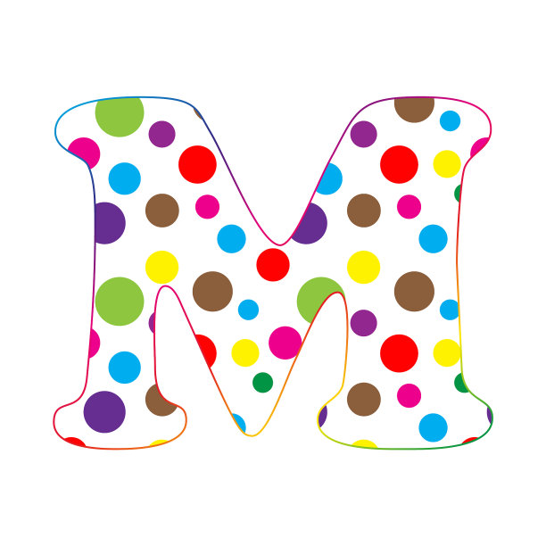 M字母卡通有趣的字母字母表的孩子图片下载