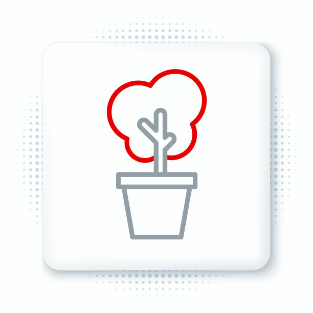 线树在锅图标孤立的白色背景图片下载