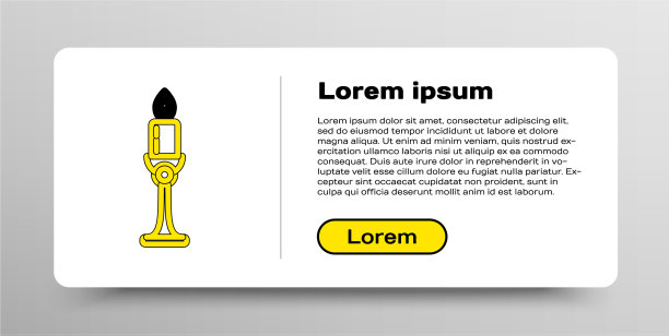 线燃烧的蜡烛在烛台图标孤立图片下载