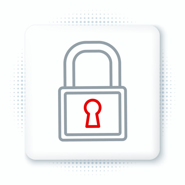 线锁图标隔离在白色背景上图片下载