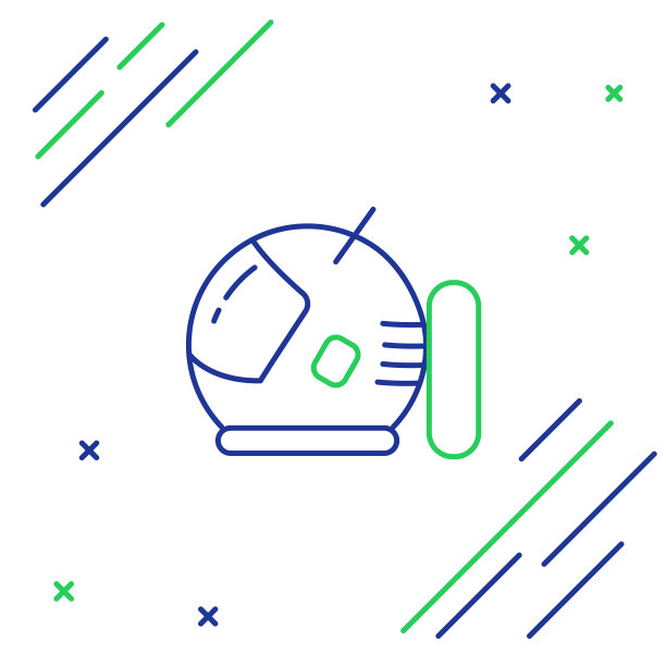 线宇航员头盔图标孤立在白色图片下载