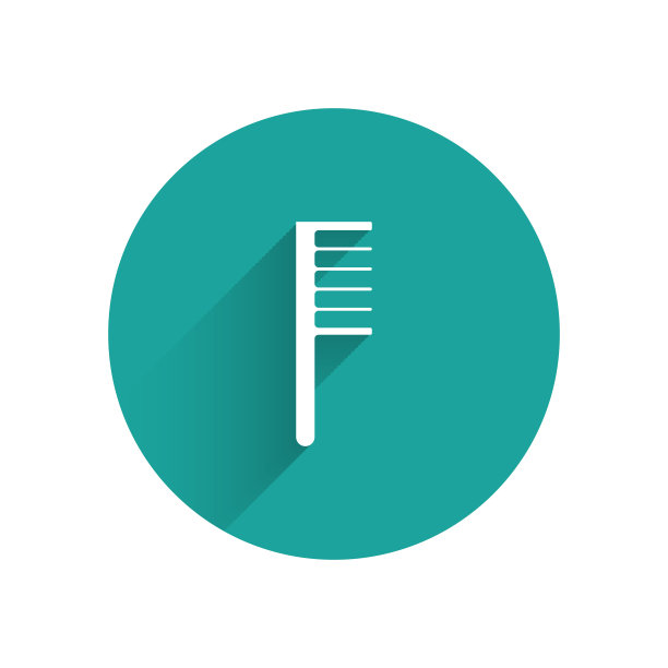 白色发刷图标孤立与长阴影图片下载