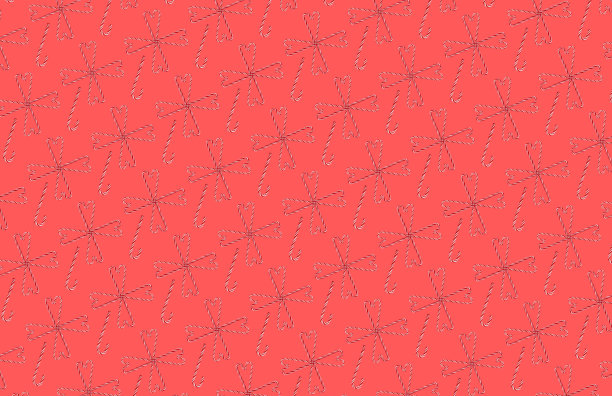 传统的圣诞糖果手杖在红色的背景图片下载