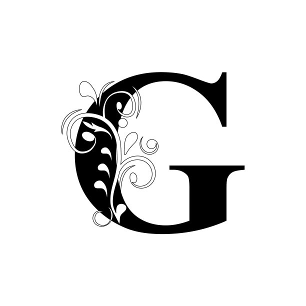G字母黑花字母美丽的资本图片下载