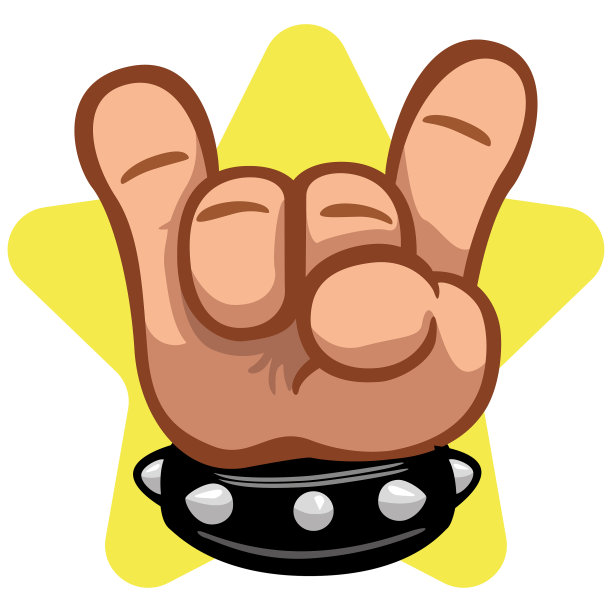 偶像年轻人手工制作重金属符号图片下载