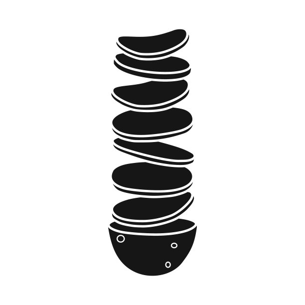 孤立的对象芯片和食物符号web元素图片下载