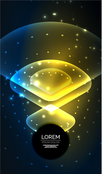 发光的霓虹灯闪亮透明抽象几何图片下载