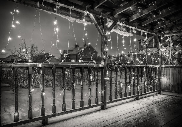 阳台在圣诞节图片下载