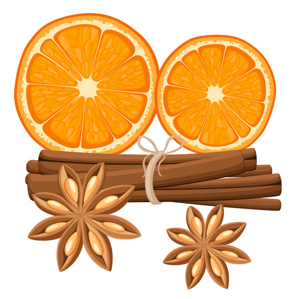 肉桂，八角，橙子片图片下载