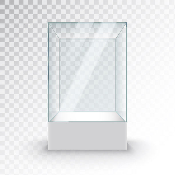 基座博物馆玻璃盒上的空玻璃陈列柜图片下载