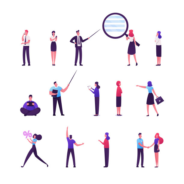 设置男女商务人士使用图片下载