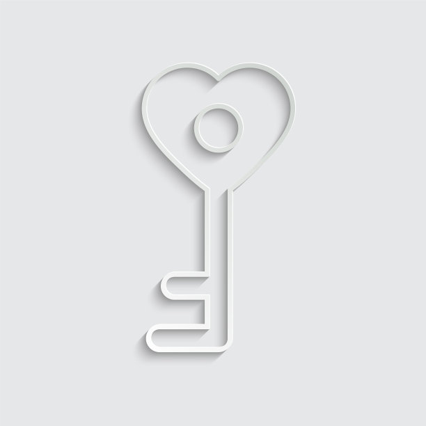 纸键图标配爱心图标，图标简单图片下载