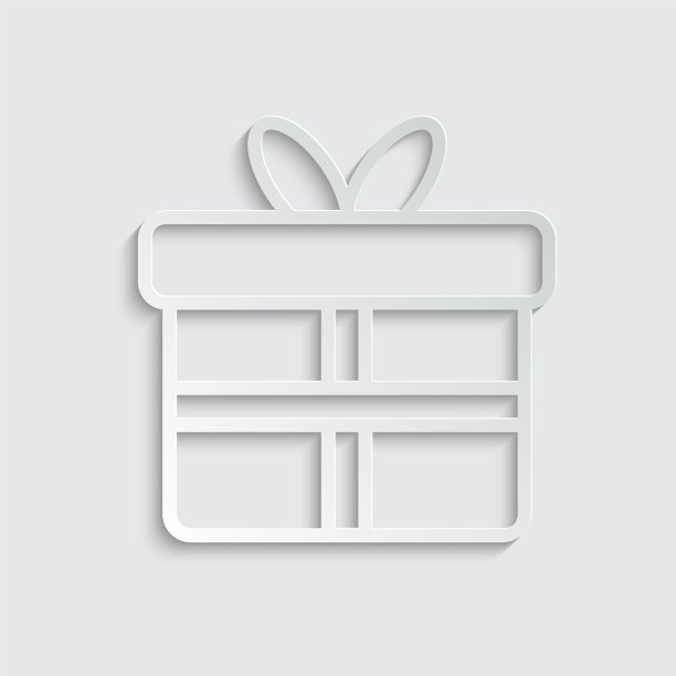 纸质礼盒-黑色图标线条风格图片下载