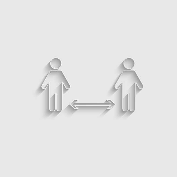 纸质社交距离图标保持距离图片下载