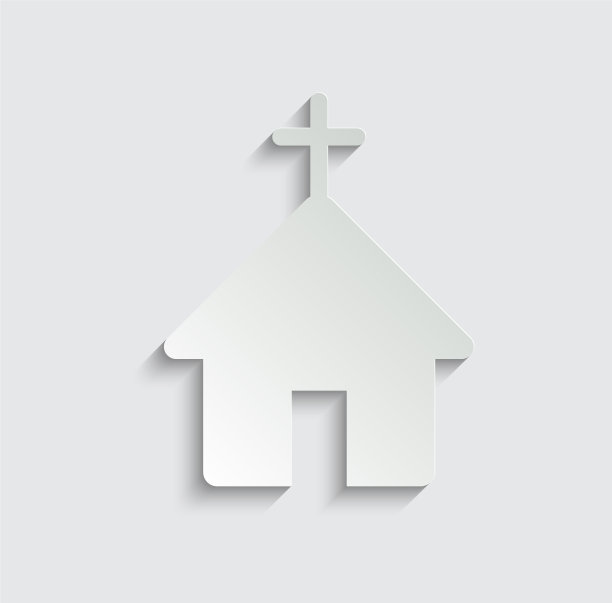 教堂标志教堂宗教建筑标志黑色图片下载