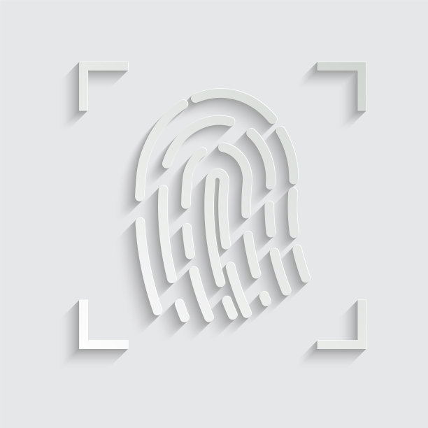 纸上指纹图标隔离白色图片下载